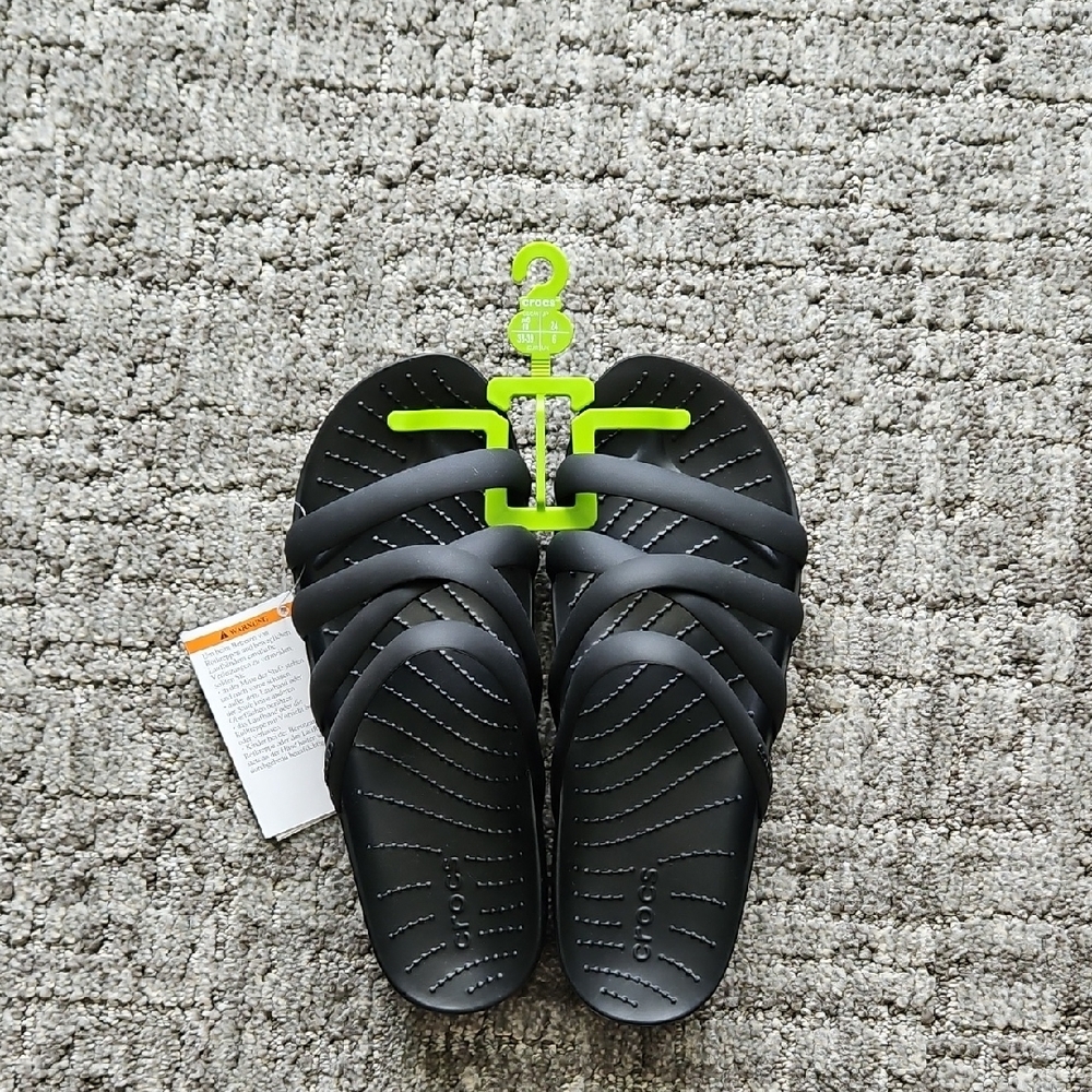 CROCS Black Strappy Sandals